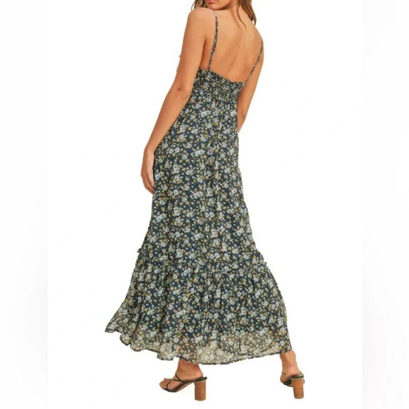 Lush Smocked Cami Floral Print Maxi Dress - Picture 2 of 7